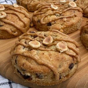 5 cookies chocolat noir, noisettes et praliné