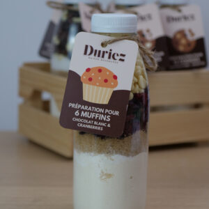 Préparation pour 6 muffins au chocolat blanc & cranberries